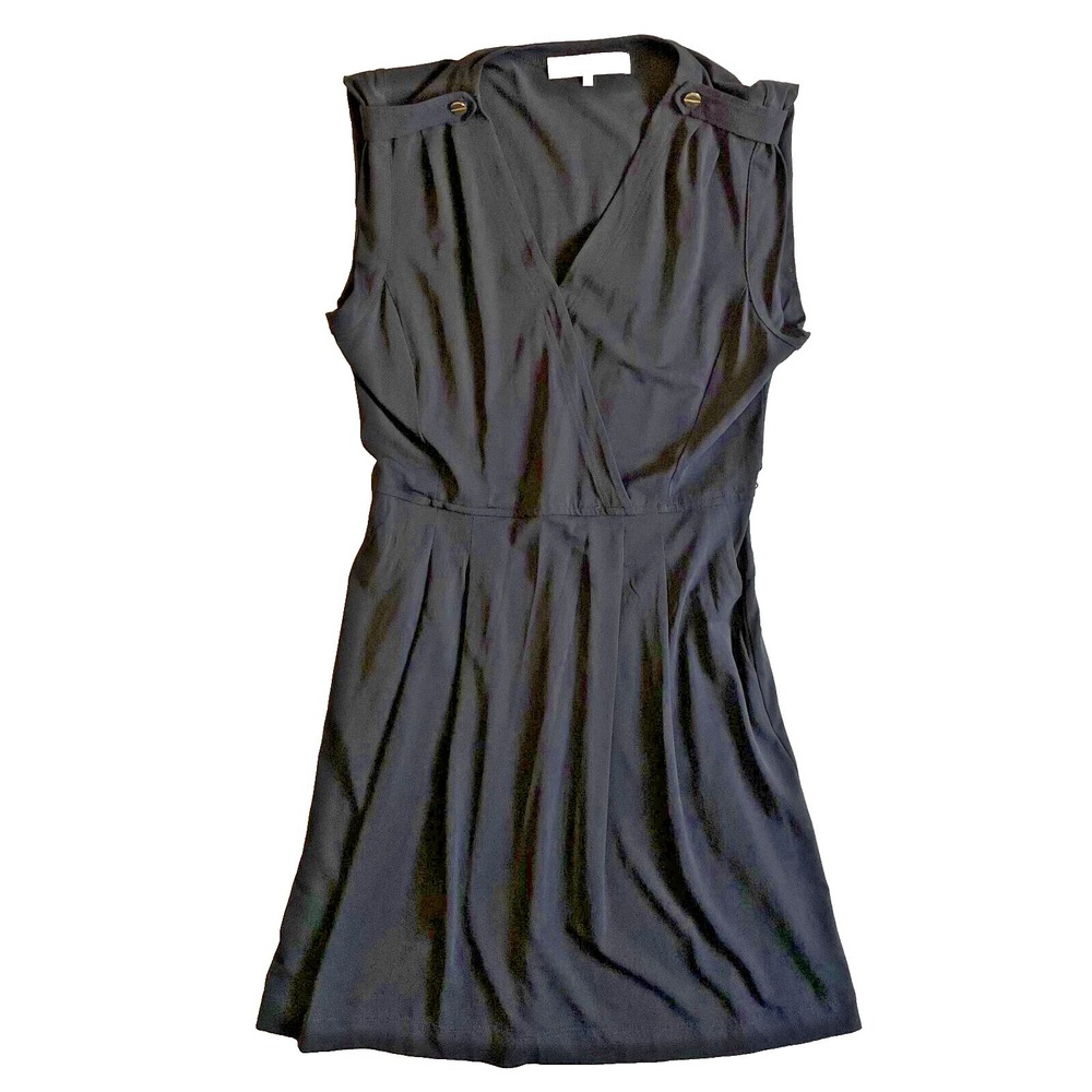 Gerard Darel Womens V-Neck Sleeveless Dress With Pockets Black, Size 40 / US 8